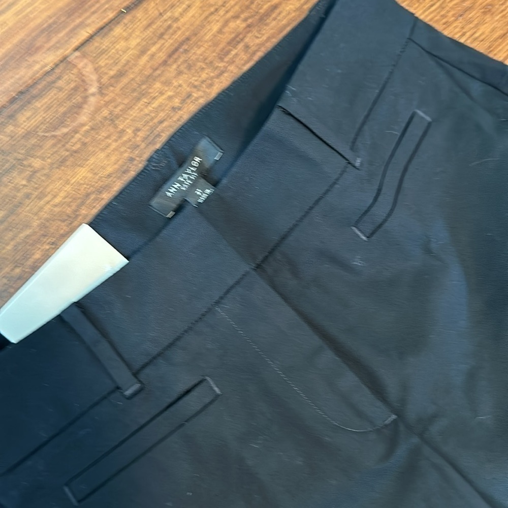 NWT Ann Taylor Black cropped leg tuxedo pant size tall two - Picture 2 of 5